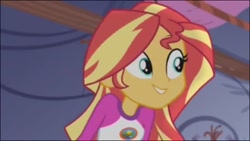 Size: 640x360 | Tagged: safe, screencap, sunset shimmer, equestria girls, legend of everfree, camp everfree outfits, female, smiling