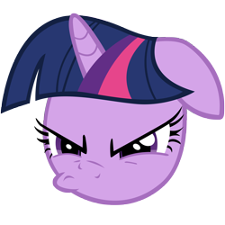 Size: 6000x6000 | Tagged: safe, artist:lazypixel, derpibooru import, twilight sparkle, unicorn twilight, pony, unicorn, a canterlot wedding, absurd resolution, angry, bust, grumpy, pouting, simple background, transparent background, twilight is not amused, unamused, upset, vector