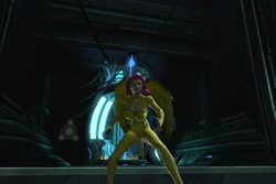 Size: 720x480 | Tagged: safe, artist:php74, fluttershy, anthro, 3d, dc comics, dc universe online, human facial structure, solo