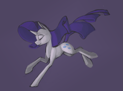 Size: 877x647 | Tagged: safe, artist:enma-darei, rarity, pony, unicorn, action pose, solo, windswept mane