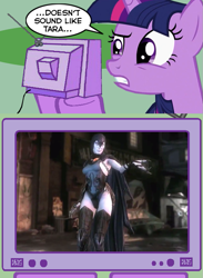 Size: 563x771 | Tagged: safe, derpibooru import, twilight sparkle, exploitable meme, injustice gods among us, raven (teen titans), tv meme