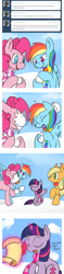 Size: 700x2968 | Tagged: safe, artist:lustrous-dreams, derpibooru import, applejack, pinkie pie, rainbow dash, twilight sparkle, earth pony, pegasus, pony, ask, ask filly twilight, clothes, comic, filly, magic, scarf, snow, snowball, snowball fight, snowfall, tumblr, younger