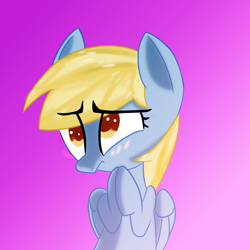 Size: 1000x1000 | Tagged: safe, artist:january3rd, derpy hooves, pegasus, pony, blushing, cute, derpabetes, female, mare, shy, solo