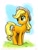 Size: 750x1000 | Tagged: safe, artist:kp-shadowsquirrel, applejack, earth pony, pony, applejack's hat, blonde, blonde mane, blonde tail, female, green eyes, mare, orange coat, solo