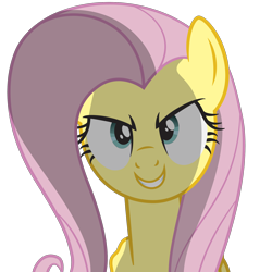 Size: 2048x2048 | Tagged: safe, artist:juniberries, fluttershy, pegasus, pony, evil grin, simple background, solo, transparent background, vector