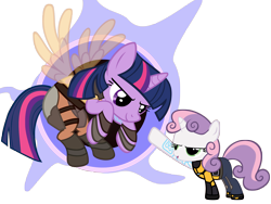 Size: 6400x4800 | Tagged: safe, artist:beavernator, derpibooru import, sweetie belle, twilight sparkle, twilight sparkle (alicorn), alicorn, pony, absurd resolution, borderlands, borderlands 2, crossover, female, lilith, mare, maya, phaselock