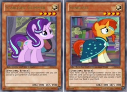 Size: 842x610 | Tagged: safe, artist:rogueheart101, starlight glimmer, sunburst, pony, yu-gi-oh!, yugioh card