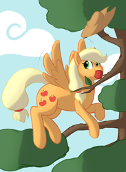 Size: 1424x1947 | Tagged: safe, artist:elslowmo, artist:redintravenous, applejack, pegasus, pony, flapplejack, race swap