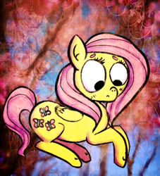 Size: 720x792 | Tagged: safe, artist:emberwisp, fluttershy, pegasus, pony, female, mare, pink mane, solo, yellow coat