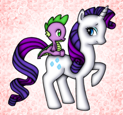 Size: 1214x1138 | Tagged: safe, artist:animy47, rarity, spike, dragon, pony, unicorn, female, male, shipping, sparity, straight