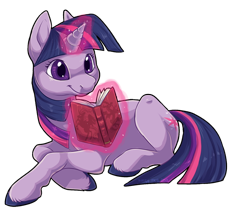 Size: 700x597 | Tagged: safe, artist:kaceymeg, derpibooru import, twilight sparkle, book, magic, solo, unshorn fetlocks