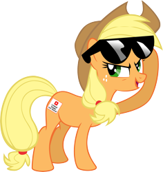 Size: 2715x2877 | Tagged: safe, artist:asimplerarity, applejack, earth pony, pony, blank flank, sunglasses, svg