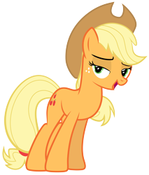 Size: 7338x8601 | Tagged: safe, artist:discorded, part of a set, applejack, earth pony, pony, games ponies play, absurd resolution, bedroom eyes, crystal empire cheer meme, simple background, solo, transparent background, vector