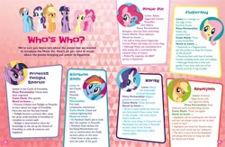 Size: 1020x664 | Tagged: safe, derpibooru import, applejack, fluttershy, pinkie pie, rainbow dash, rarity, twilight sparkle, twilight sparkle (alicorn), alicorn, earth pony, pegasus, pony, unicorn, spoiler:my little pony annual 2019, spoiler:s08, bio, mane six, school of friendship