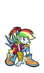 Size: 600x1000 | Tagged: safe, artist:rvceric, derpibooru import, rainbow dash, better together, equestria girls, super squad goals, clothes, crystal guardian, crystal wings, female, ponied up, simple background, solo, transparent background