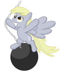 Size: 1100x1300 | Tagged: safe, artist:gordontryhardwilson, derpy hooves, pegasus, pony, miley cyrus, parody, solo, wrecking ball