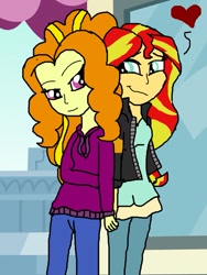 Size: 775x1031 | Tagged: safe, artist:ktd1993, adagio dazzle, sunset shimmer, equestria girls, female, lesbian, shipping, sunsagio