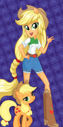 Size: 272x543 | Tagged: safe, edit, applejack, pony, equestria girls, bad edit, equestria girls plus, human ponidox, ponied up, self ponidox, stock vector