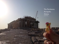 Size: 3264x2448 | Tagged: safe, artist:thanassisk, fluttershy, blind bag, figure, irl, parthenon, photo, ponies around the world, toy