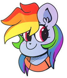 Size: 986x1143 | Tagged: safe, artist:saveraedae, derpibooru import, rainbow dash, pegasus, pony, blushing, bust, clothes, cute, looking at you, portrait, simple background, smiling, solo, sweater, transparent background