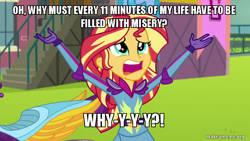 Size: 800x450 | Tagged: safe, sunset shimmer, equestria girls, club spongebob, image macro, meme, spongebob squarepants