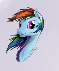 Size: 1362x1650 | Tagged: safe, artist:batonya12561, derpibooru import, rainbow dash, pegasus, pony, bust, portrait, solo