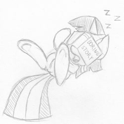 Size: 1050x1050 | Tagged: safe, artist:ramott, derpibooru import, twilight sparkle, unicorn twilight, pony, unicorn, book, doodle, facebooking, female, mare, on back, open mouth, sleeping, snoring, underhoof, z, zzz