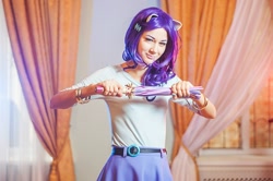 Size: 1280x850 | Tagged: safe, artist:nadin666999, rarity, human, equestria girls, cosplay, equestria girls outfit, irl, irl human, photo, solo