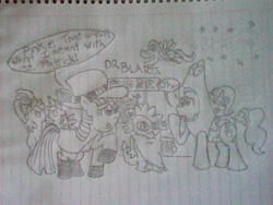 Size: 640x480 | Tagged: safe, artist:drblarts, derpibooru import, pinkie pie, spike, twilight sparkle, dragon, earth pony, pony, 30 minute art challenge, costume, patrick star, saint patrick's day