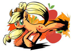 Size: 3297x2382 | Tagged: safe, artist:burnt-sprinkles, applejack, earth pony, pony, bucking, cutie mark, female, mare, simple background, solo, transparent background