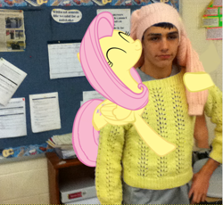 Size: 500x459 | Tagged: safe, fluttershy, human, brony, hug, irl, irl human, photo