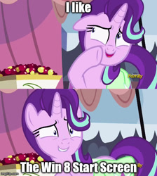 Size: 500x559 | Tagged: safe, edit, screencap, starlight glimmer, pony, unicorn, rock solid friendship, exploitable meme, meme, solo, starlight's confessions