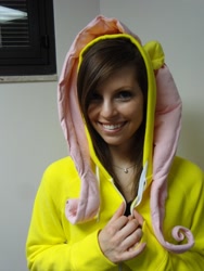 Size: 768x1024 | Tagged: safe, fluttershy, human, clothes, hoodie, irl, irl human, photo, solo