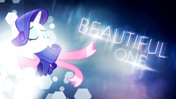 Size: 1920x1080 | Tagged: safe, artist:pssyndrome, rarity, pony, unicorn, clothes, scarf, solo, wallpaper