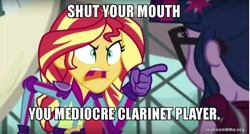 Size: 800x429 | Tagged: safe, edit, edited screencap, screencap, sci-twi, sunset shimmer, twilight sparkle, equestria girls, friendship games, caption, image macro, meme, sheldon j. plankton, spongebob squarepants, sunset yells at twilight