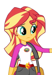 Size: 453x646 | Tagged: safe, artist:summer2002, sunset shimmer, equestria girls, legend of everfree, clothes, duffle bag, shorts, simple background, solo, transparent background