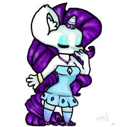 Size: 3000x3000 | Tagged: safe, artist:saxamaphone, rarity, anthro, eyes closed, solo