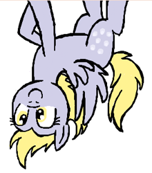 Size: 281x320 | Tagged: safe, artist:darlimondoll, derpy hooves, pegasus, pony, female, mare, solo, upside down