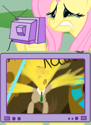 Size: 557x766 | Tagged: safe, artist:naur, doctor whooves, fluttershy, pegasus, pony, doctor who, exploitable meme, fluttercry, meme, tv meme