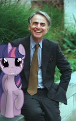 Size: 711x1125 | Tagged: safe, artist:davca, derpibooru import, twilight sparkle, human, carl sagan, irl, photo, ponies in real life