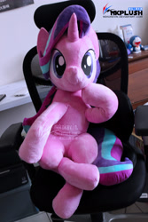 Size: 3456x5184 | Tagged: safe, artist:nekokevin, starlight glimmer, pony, unicorn, series:nekokevin's glimmy, chair, irl, life size, lightly watermarked, photo, plushie, solo, watermark