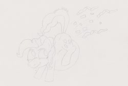 Size: 727x492 | Tagged: safe, artist:theimmortalwolf, pinkie pie, earth pony, pony, confetti, female, mare, pregnant, simple background, solo, white background