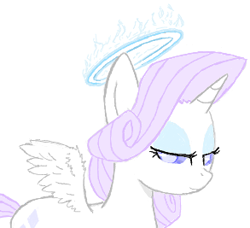 Size: 293x267 | Tagged: safe, artist:hipster-ponies, rarity, angel, pony, unicorn, angel rarity, flockdraw, halo, solo