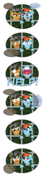 Size: 2025x7825 | Tagged: safe, artist:crazynutbob, derpibooru import, quibble pants, rainbow dash, goo, pegasus, pony, avatar the last airbender, bars, comic, contemplating, help, messy, reference, sticky, stuck, yelling