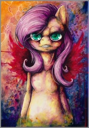 Size: 1280x1825 | Tagged: safe, artist:dimwitdog, fluttershy, anthro, female, solo