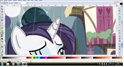 Size: 1376x744 | Tagged: safe, rarity, pony, unicorn, inkscape, solo, vectoring, wet, wet mane, wet mane rarity