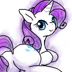 Size: 317x317 | Tagged: safe, artist:yajima, rarity, pony, unicorn, featureless crotch, pixiv, plot, solo