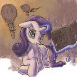 Size: 3456x3456 | Tagged: safe, artist:missivethrope, rarity, pony, unicorn, book, magic, solo