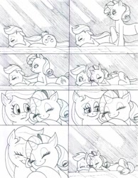 Size: 600x773 | Tagged: safe, artist:gojira007, applejack, rarity, earth pony, pony, unicorn, comic, rarijack, shipping