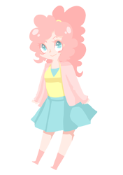 Size: 900x1278 | Tagged: safe, artist:wonderholic, pinkie pie, clothes, female, humanized, smiling, solo